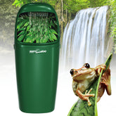 REPTIZOO Reptile Waterfall Fountain with decorative leaves in terrarium