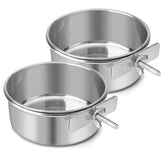 Reshiho dog bowl stainless steel cage mount for spill-free feeding.