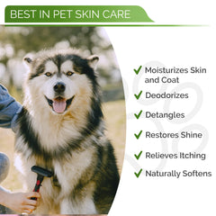 ResQ Organics skin-soothing conditioner with chamomile for gentle grooming.