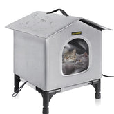 Rest-Eazzzy cat house exterior view, weatherproof winter shelter.