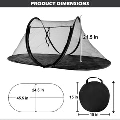 Rest-Eazzzy cat tent door open wide for easy access and loading.