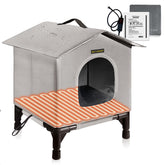 Rest-Eazzzy heated cat house outdoor shelter keeps feral cats warm and protected.
