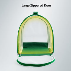 RESTCLOUD habitat with large zippered door for quick feeding and setup.