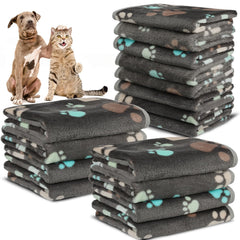 Retainbre 12-pack small dog blankets close-up showing soft fleece warmth for tiny pets.