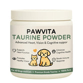 rethes pawvita taurine powder bottle supports pets' heart health and vitality.