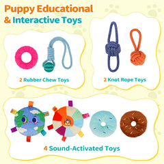 Retyion-donut-rattles-puppy-toys emphasizes sensory engagement for curious puppies.