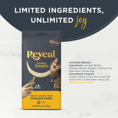 Reveal Lickable Cat Treats cat enjoying puree, showcasing a palatable, mess-free lickable treat.