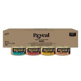 Reveal natural wet cat food cans in a pack highlighting grain-free formula for cats
