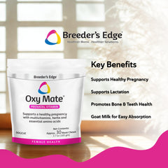 Revival Breeder's Edge Oxy Mate treats shown for pregnant dogs and cats.