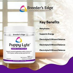 Puppy Lyte powder dissolving in water for easy use.