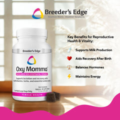 Breeder's Edge Oxy Momma dog mom nursing with chews