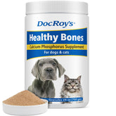 Doc Roy's Healthy Bones bottle with roast beef flavor supports strong bones during growth.