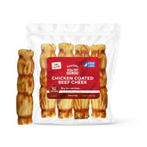 Rewardables chicken-coated beef cheek rolls large 4-pack for long-lasting chews.