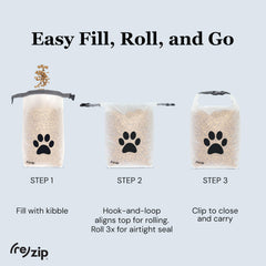 rezip BPA-free food-grade bag keeps kibble safe for daily use.