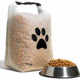 rezip large roll-top bag with airtight closure keeps kibble fresh during travels.