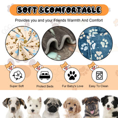 Rezutan blanket draped over kennel with plush flannel for cozy pets