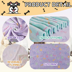 Rezutan dog blanket paw print green emphasizes reversible design for versatile warmth.