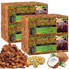 Riare 8-pack natural coconut chip substrate brick for reptiles with burrowing appeal