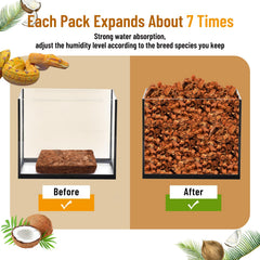 Riare coconut chip substrate expands with water for easy, mess-free use