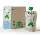Rigby Organic Free-Range Chicken pouch packshot highlights simple ingredients for everyday use.