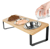 RIHAIVHX elevated cat bowl with a 15-degree tilt for comfortable meals