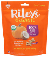 Riley's Organics pumpkin coconut small bone treats package for tasty rewards