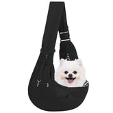 Riuja adjustable dog carrier sling front view for hands-free mobility with comfort