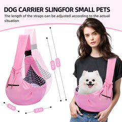 Riuja dog carrier sling safety hook connects to collar for secure outings