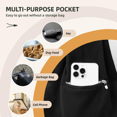 Riuja dog sling with zipper pocket detail for quick on-the-go storage