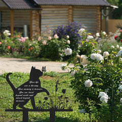 Rngmsi cat grave marker shows laser cut text with crisp detail for outdoor durability.