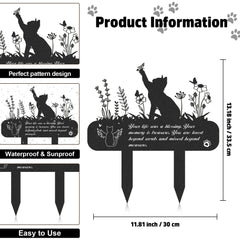 Rngmsi metal memorial plaque with cat silhouette for weatherproof display.