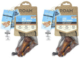 ROAM Ostrich Dog Chew pack-2 with two durable treats for small to medium dogs