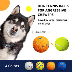 Rocfish aggressive-chewer ball in bright colors for high visibility during play.