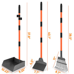 ROIUBPO Pooper Scooper assembly with rake and tray for easy setup.