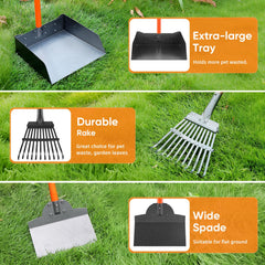 ROIUBPO Pooper Scooper stainless metal tray for durable use.