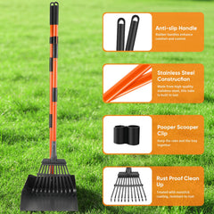 ROIUBPO scooper shown on lawn for versatile outdoor cleanup.