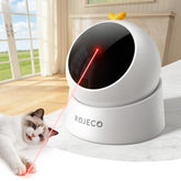 ROJECO Auto Laser Cat Toy with base attachment enabling flexible angles for engaging play.