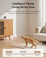 ROJECO Auto Laser Cat Toy USB rechargeable battery provides long playtime and eco-friendly use.
