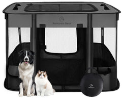 Romantic Bear dog playpen foldable setup for indoor or outdoor use