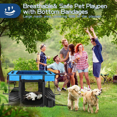 ROMANTIC BEAR dog playpen setup view shows quick assembly
