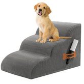 ROMROL dog stairs with 3-step ramp for easy bed access