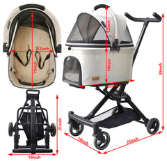ROODO 2026 upgraded 3in1 stroller folded for compact storage