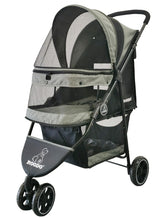 ROODO 3-wheel pet stroller front view, lightweight design for easy jogging.