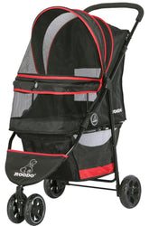 ROODO Escort 3-wheel pet stroller front view, easy steering for small and medium pets.