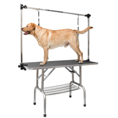 ROOMTEC 46-inch dog grooming table top for easy cleaning and secure dog positioning.