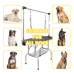 RoomTec adjustable arm highlights secure positioning for various dog sizes.