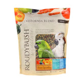 RoudyBush California Blend pellets in feeder promote balanced nutrition.