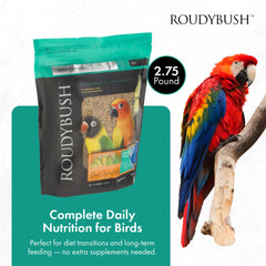 RoudyBush Senior Diet pellets in bowl for easy feeding.