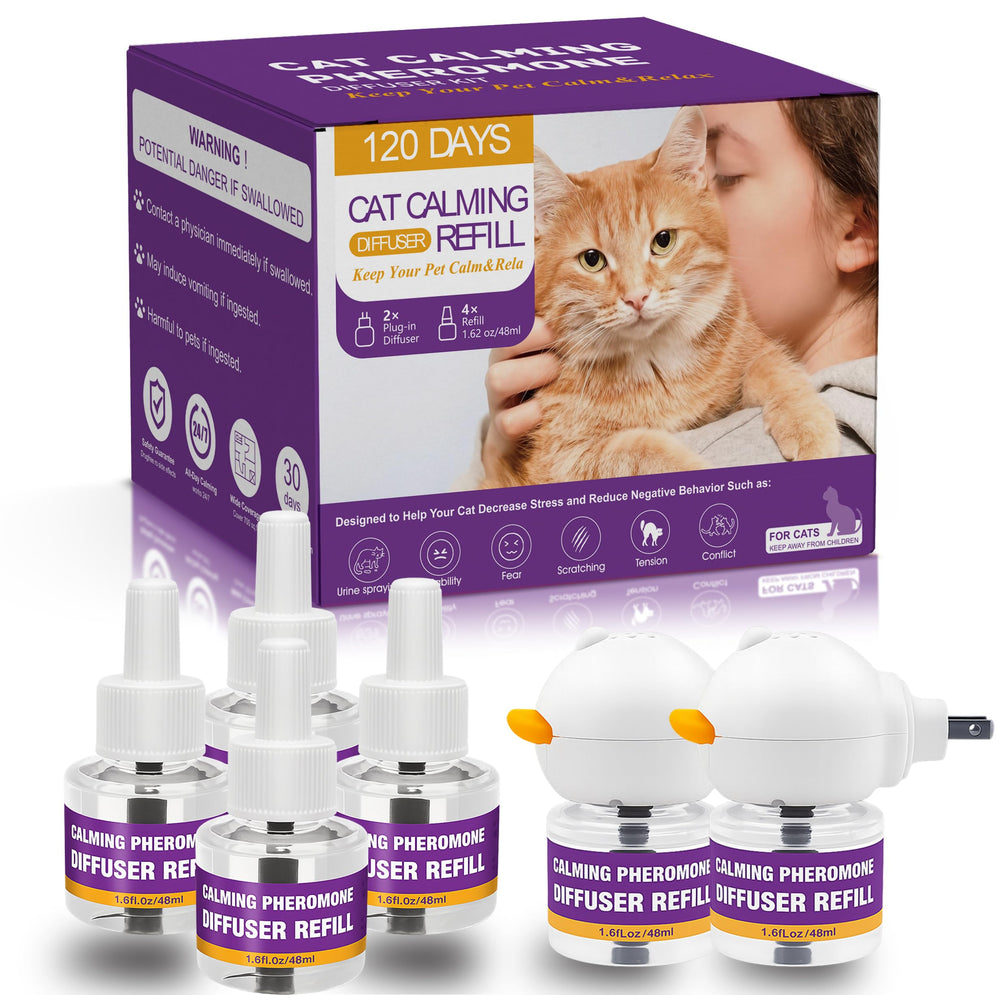 ROULU cat calming diffuser kit in a living room promoting multi-room calm