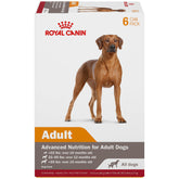 Royal Canin Adult in Gel Wet Dog Food packaging highlighting advanced nutrition.